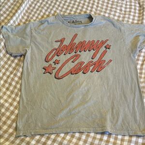 Johnny Cash Gray T-Shirt with Orange Graphic
